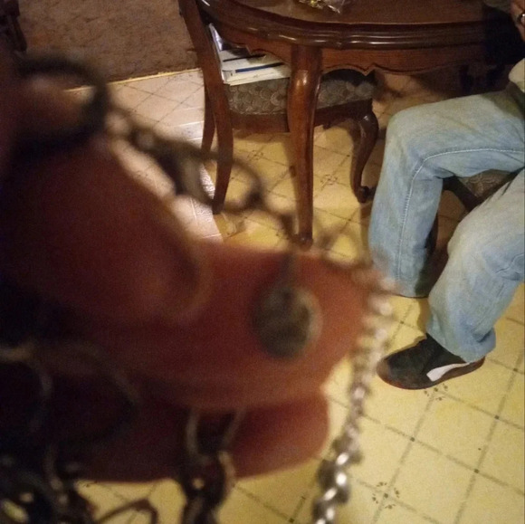 VTG Chunky Chain Silver Large Art Heart Necklace 36"+ - Picture 5 of 7